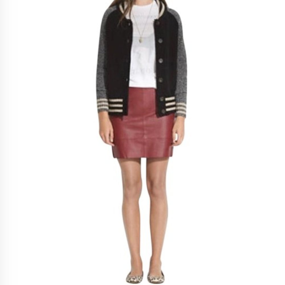 Madewell - Leather Mini Skirt - Burgundy